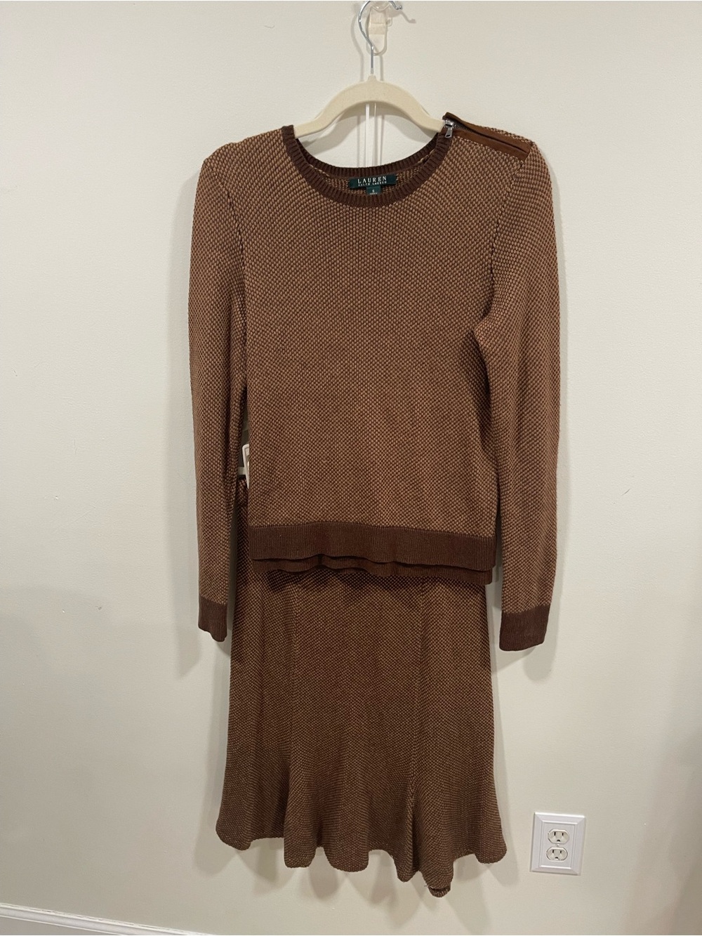 Lauren Ralph Lauren Brown herring bone skirt Set